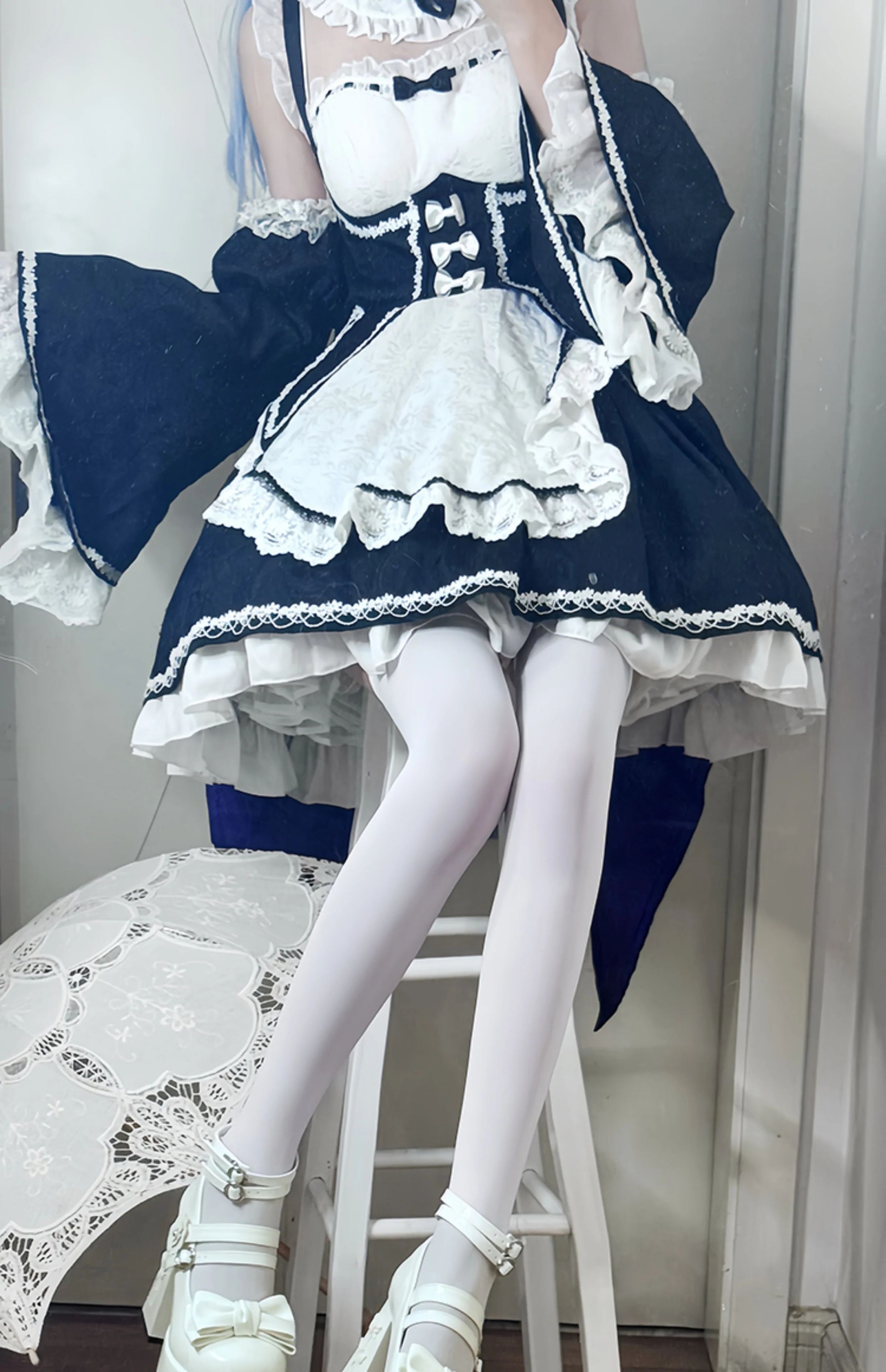 Dreamland - 11 cm Sweet Lolita Shoes with High Platform & Rose Print Heel - Image 7