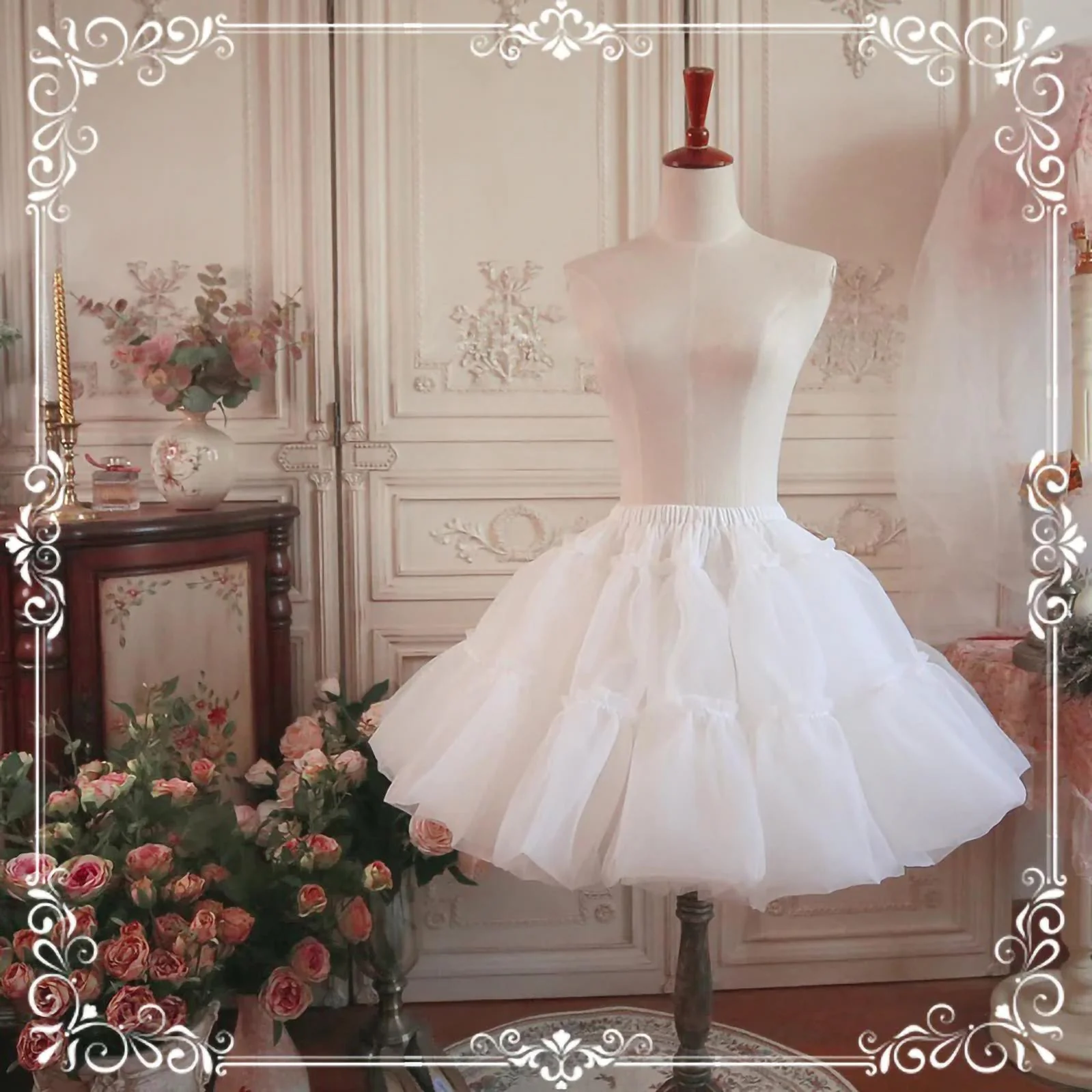 Plus Size Lolita Puffy Petticoat, 18" (45cm) Length, Cotton Lining - Image 2