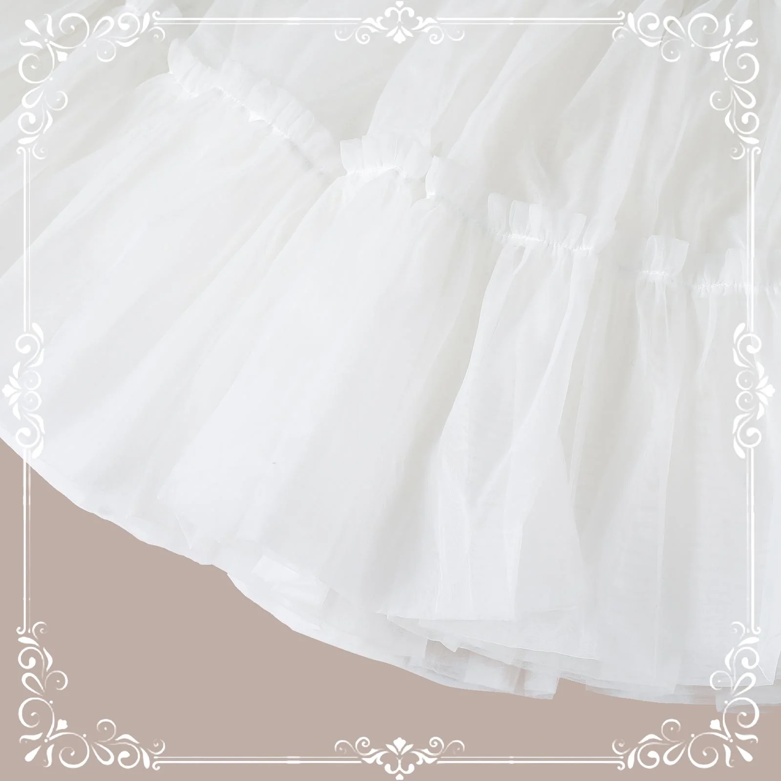 Plus Size Lolita Puffy Petticoat, 18" (45cm) Length, Cotton Lining - Image 5