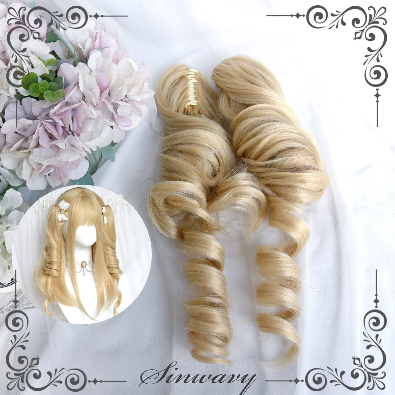 Sinwavy - 55CM Blonde Lolita Curl Wig Detachable Double Ponytail - Image 6