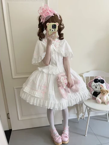 AerialCat - Praying Snowfall - Old School Lolita Skirt Suit Cape Princess Sleeve Shirt - Image 11