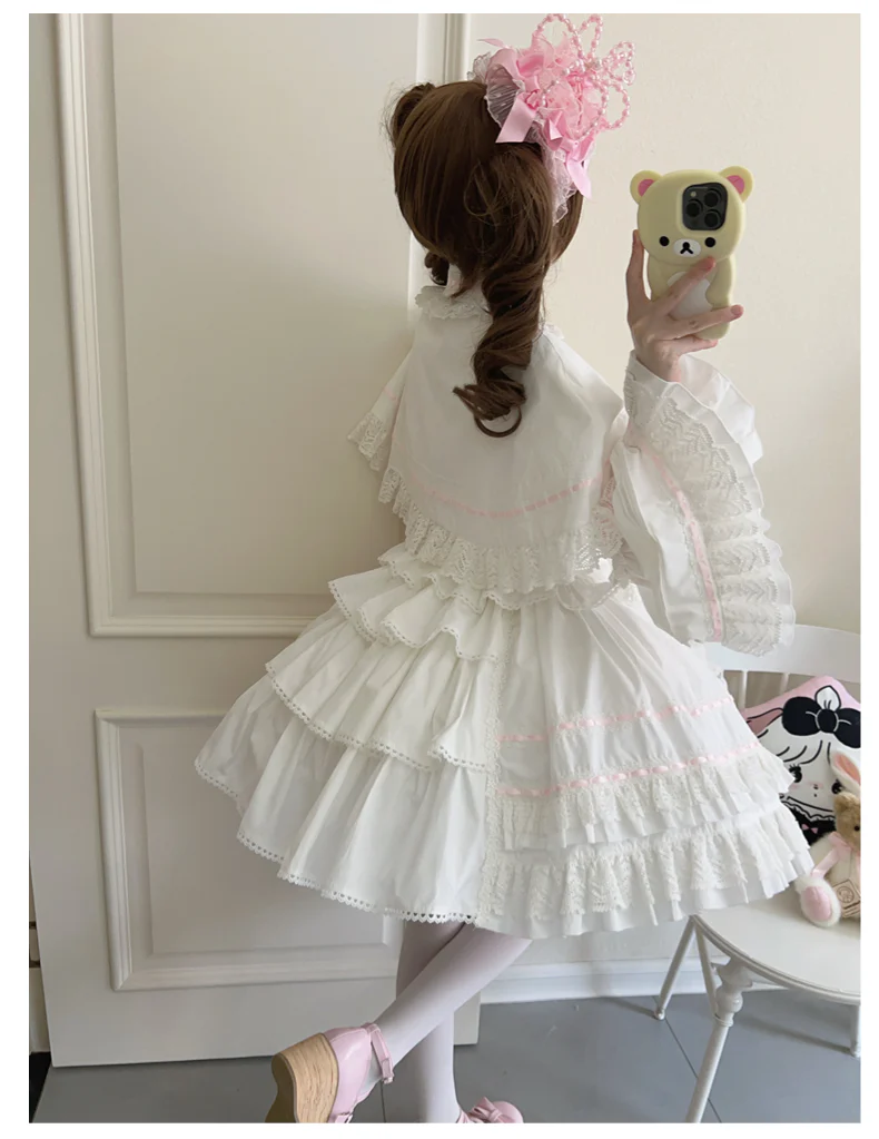 AerialCat - Praying Snowfall - Old School Lolita Skirt Suit Cape Princess Sleeve Shirt - Image 13