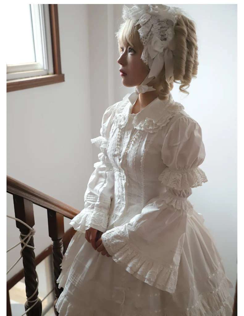 AerialCat - Praying Snowfall - Old School Lolita Skirt Suit Cape Princess Sleeve Shirt - Image 23