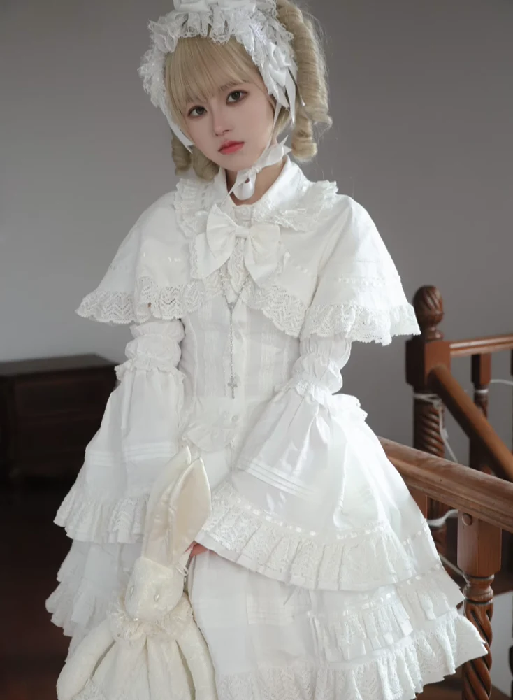 AerialCat - Praying Snowfall - Old School Lolita Skirt Suit Cape Princess Sleeve Shirt - Image 24
