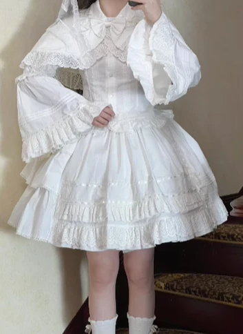 AerialCat - Praying Snowfall - Old School Lolita Skirt Suit Cape Princess Sleeve Shirt - Image 26