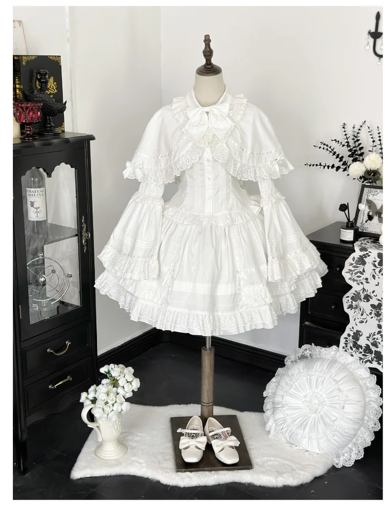 AerialCat - Praying Snowfall - Old School Lolita Skirt Suit Cape Princess Sleeve Shirt - Image 38