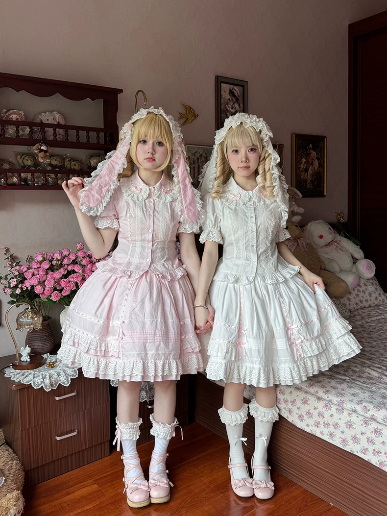 AerialCat - Praying Snowfall - Old School Lolita Skirt Suit Cape Princess Sleeve Shirt - Image 4
