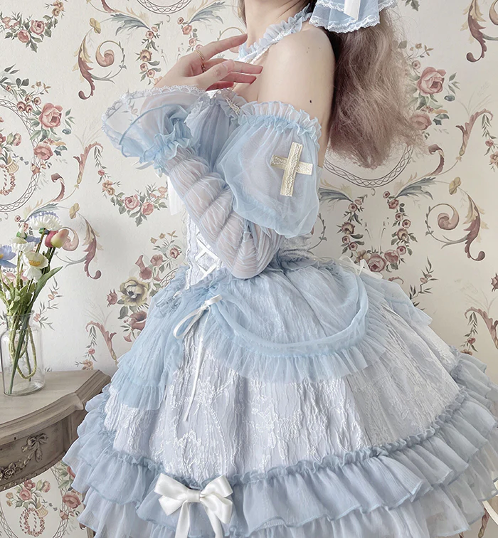 Alice Girl - Cross Maiden - Gothic Lolita Cuffs Puff Arm Sleeves - Image 26