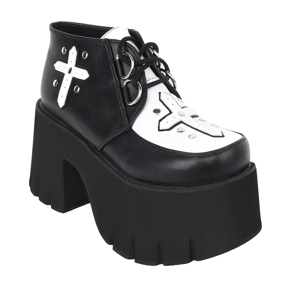 Angelic Imprint - Gothic Lolita Cross Classic Platform Shoes - Image 3