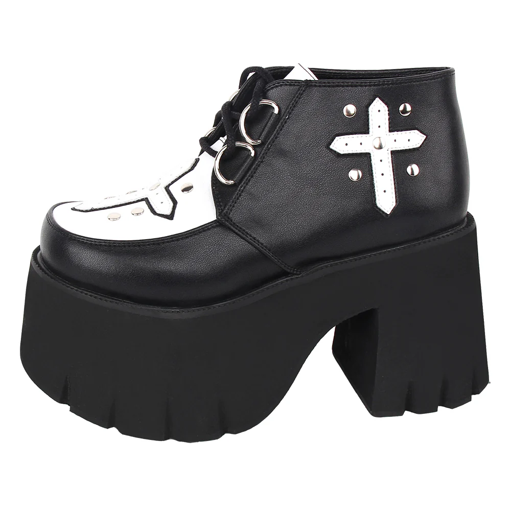 Angelic Imprint - Gothic Lolita Cross Classic Platform Shoes - Image 4