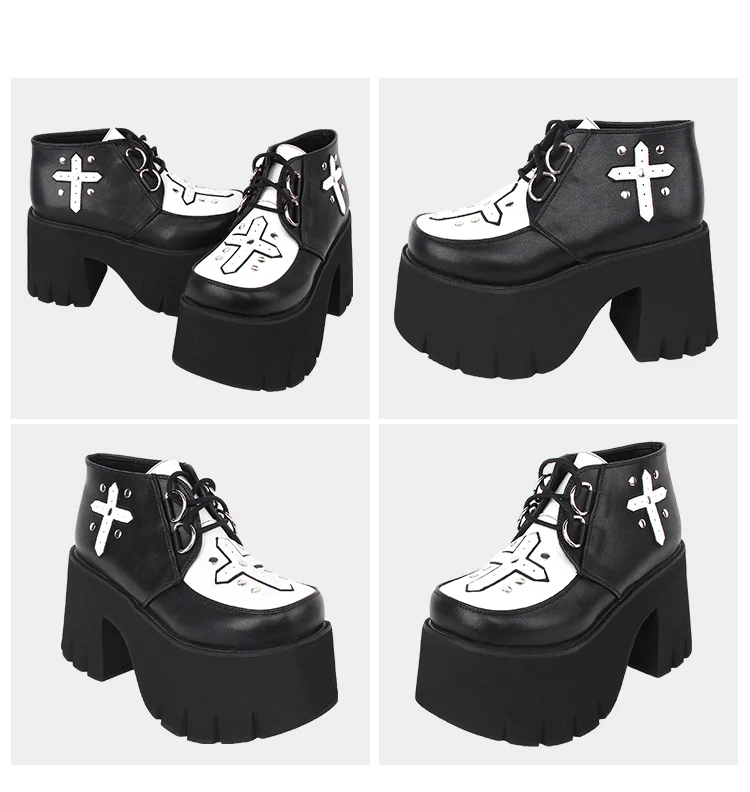 Angelic Imprint - Gothic Lolita Cross Classic Platform Shoes - Image 5