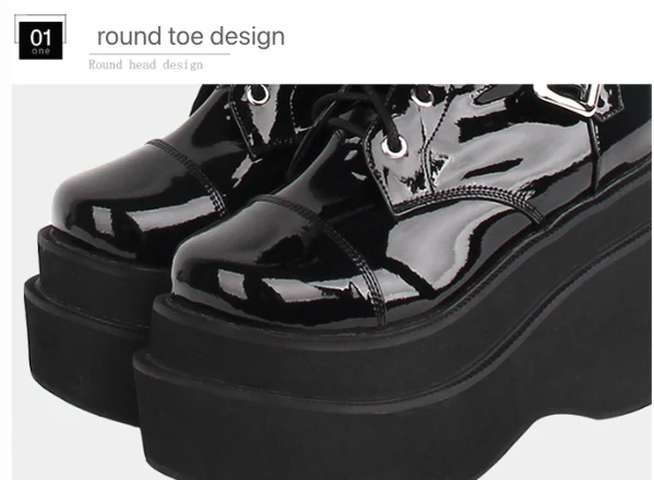 Angelic Imprint - J-fashion Punk Lolita Classic Black High Boots - Image 4