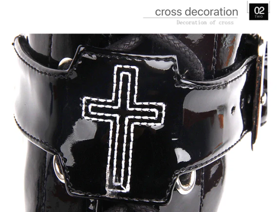 Angelic Imprint - J-fashion Punk Lolita Classic Black High Boots - Image 5