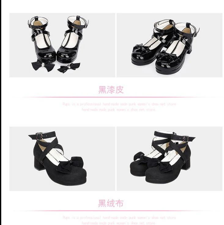 Angelic imprint - Sweet Lolita Shoes Round Toe Middle Heel - Image 10