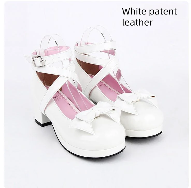 Angelic imprint - Sweet Lolita Shoes Round Toe Middle Heel - Image 13