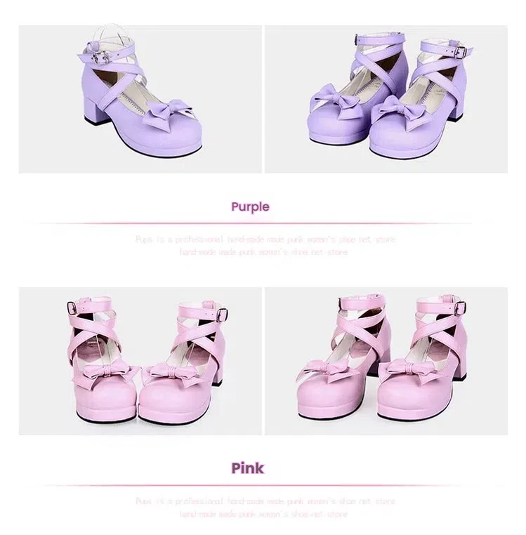 Angelic imprint - Sweet Lolita Shoes Round Toe Middle Heel - Image 14