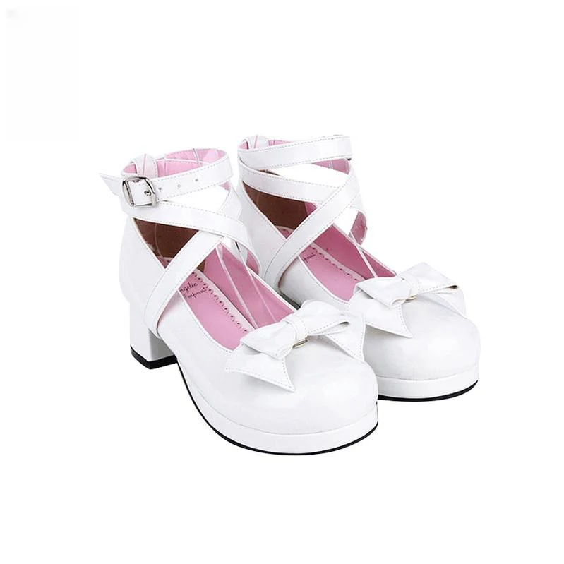 Angelic imprint - Sweet Lolita Shoes Round Toe Middle Heel - Image 4