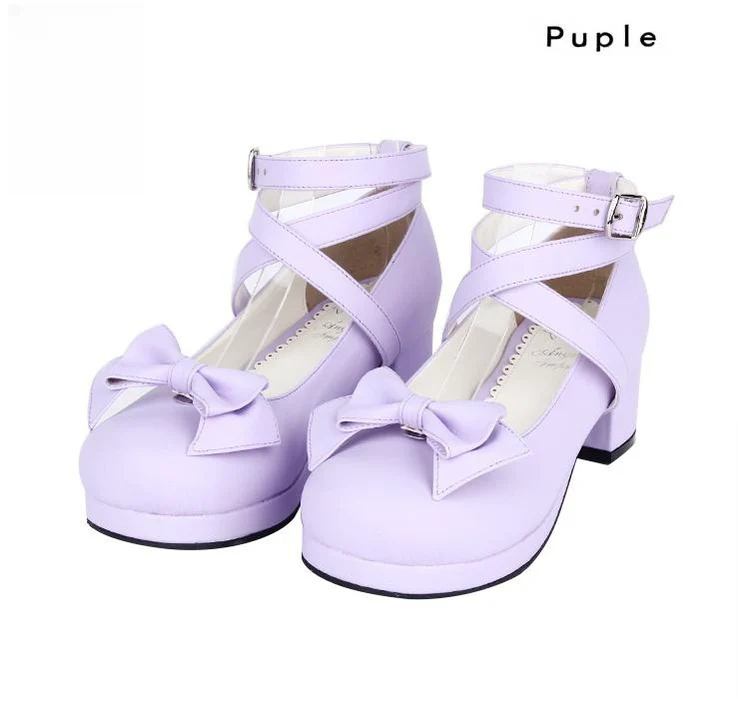 Angelic imprint - Sweet Lolita Shoes Round Toe Middle Heel - Image 5