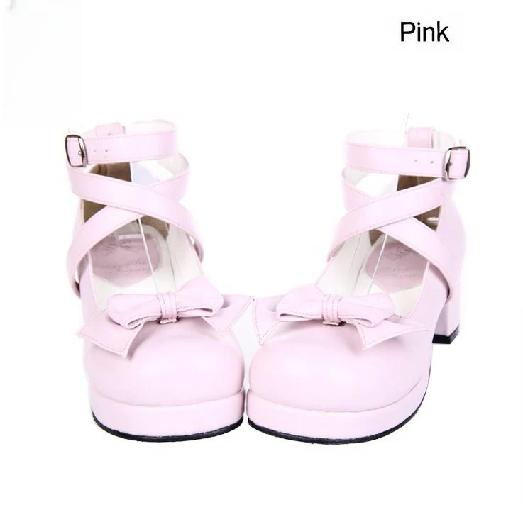 Angelic imprint - Sweet Lolita Shoes Round Toe Middle Heel - Image 6