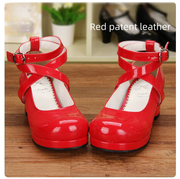 Angelic imprint - Sweet Lolita Shoes Round Toe Middle Heel - Image 7