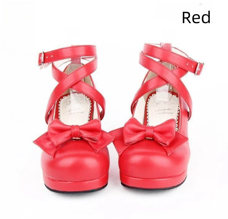 Angelic imprint - Sweet Lolita Shoes Round Toe Middle Heel - Image 8