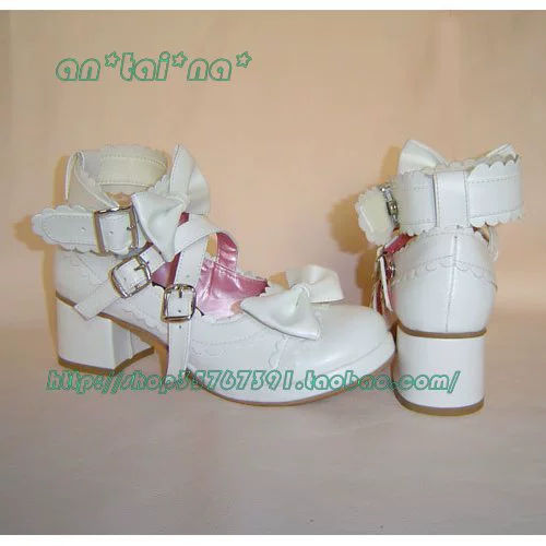Antaina - Lolita Punk Bow Mid-Heel Multicolor Shoes - Image 11