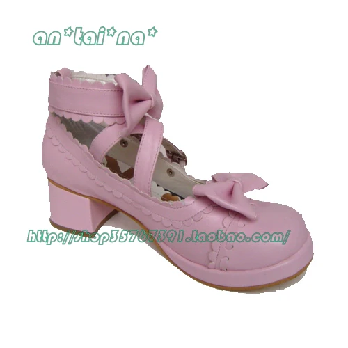 Antaina - Lolita Punk Bow Mid-Heel Multicolor Shoes - Image 14