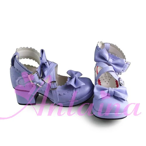 Antaina - Lolita Punk Bow Mid-Heel Multicolor Shoes - Image 20