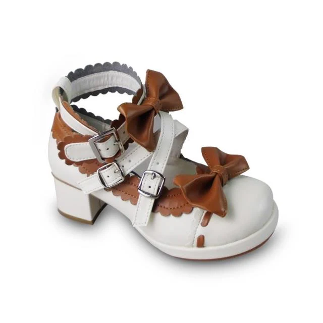 Antaina - Lolita Punk Bow Mid-Heel Multicolor Shoes - Image 4