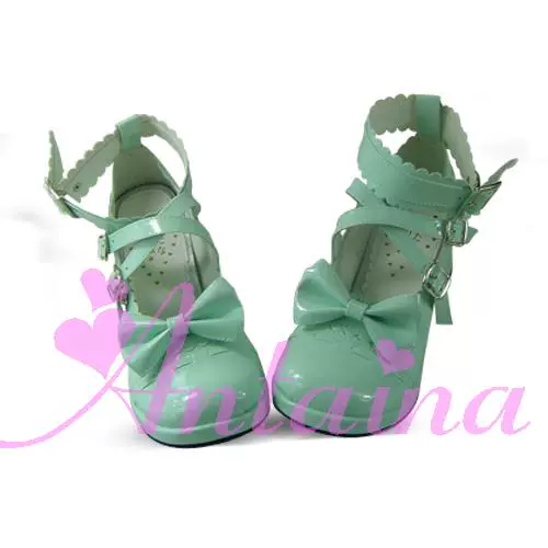 Antaina - Lolita Punk Bow Mid-Heel Multicolor Shoes - Image 5