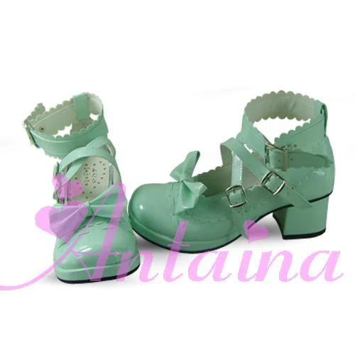 Antaina - Lolita Punk Bow Mid-Heel Multicolor Shoes - Image 6