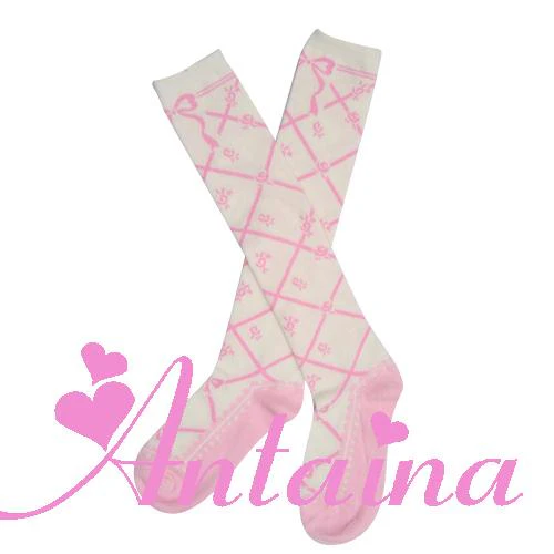 Sweet Cotton Lolita Socks Black White Pink - Image 6