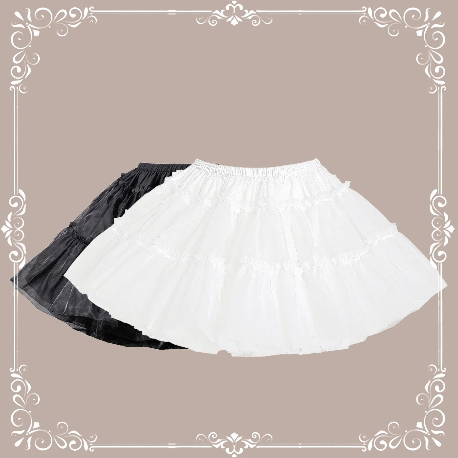 Super Puffy A-Line Lolita Petticoat, 18" (45cm) Length, Cotton Lining - Image 10