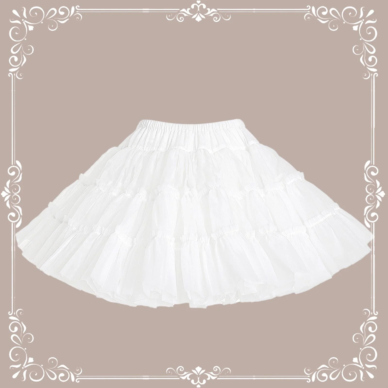 Extreme Puffy A-line Lolita Petticoat, 18" (45cm) Length, Cotton Lining - Image 3