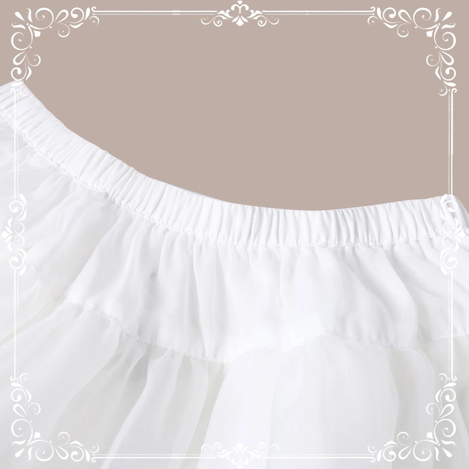 Extreme Puffy A-line Lolita Petticoat, 18" (45cm) Length, Cotton Lining - Image 4