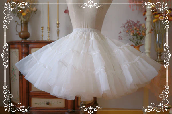 Extreme Puffy A-line Lolita Petticoat, 18" (45cm) Length, Cotton Lining - Image 6