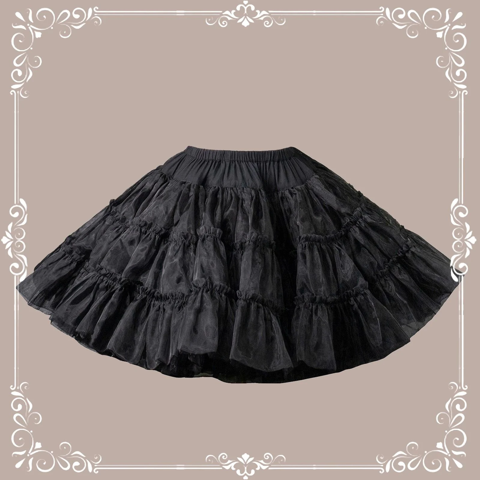 Extreme Puffy A-line Lolita Petticoat, 18" (45cm) Length, Cotton Lining - Image 7