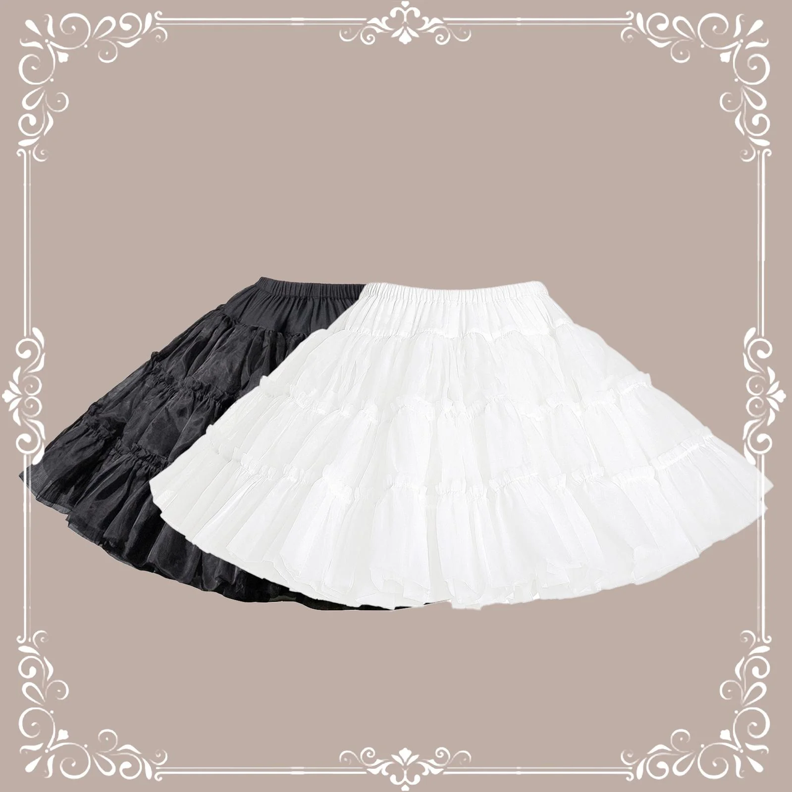 Extreme Puffy A-line Lolita Petticoat, 18" (45cm) Length, Cotton Lining - Image 9