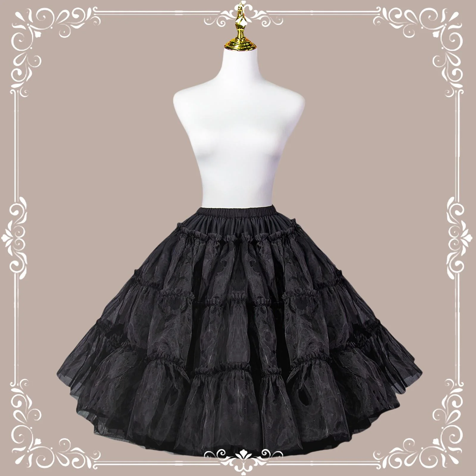 A-line Extreme Fluffy Petiicoat, 23.6" (60 cm), Cotton Lining - Image 12