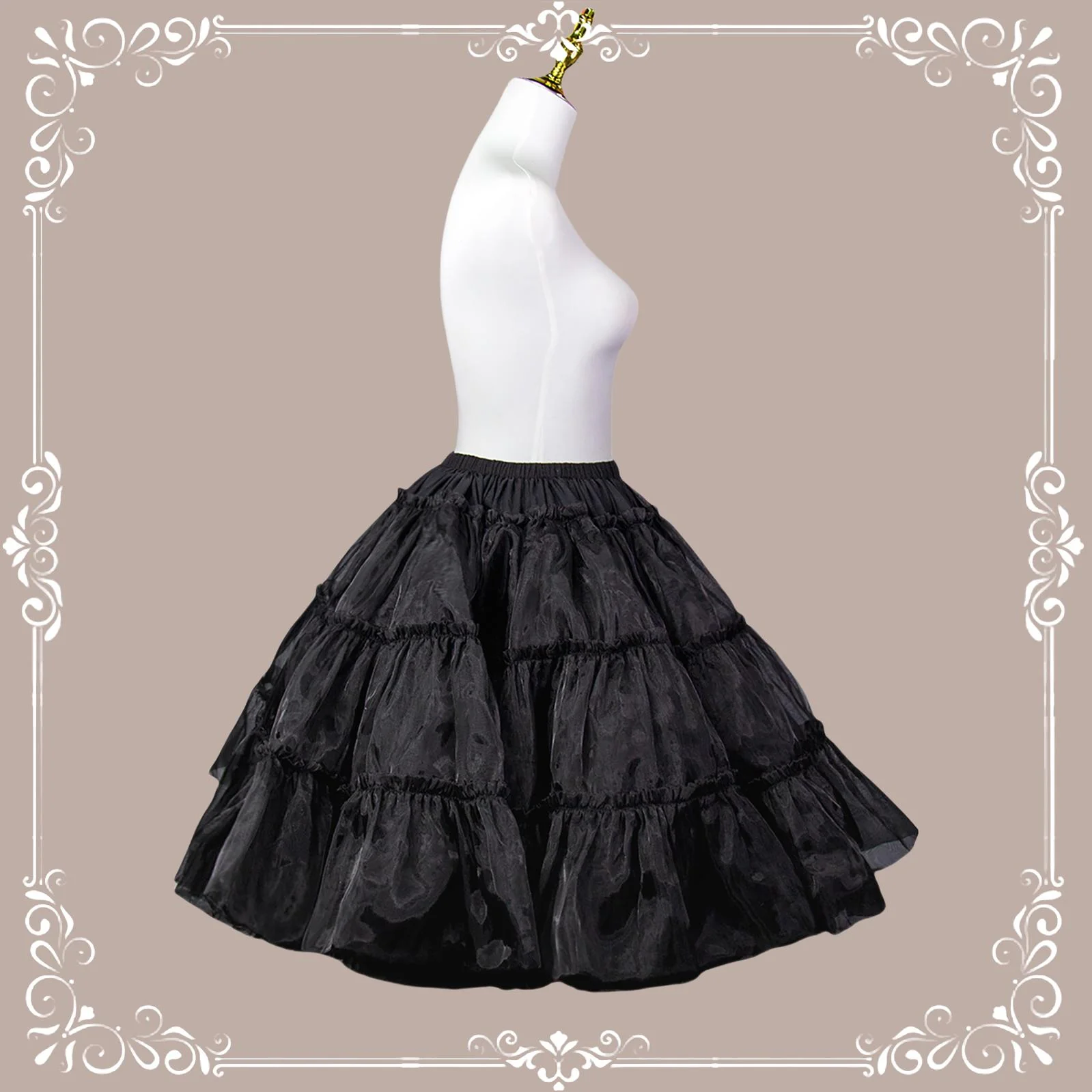 A-line Extreme Fluffy Petiicoat, 23.6" (60 cm), Cotton Lining - Image 13