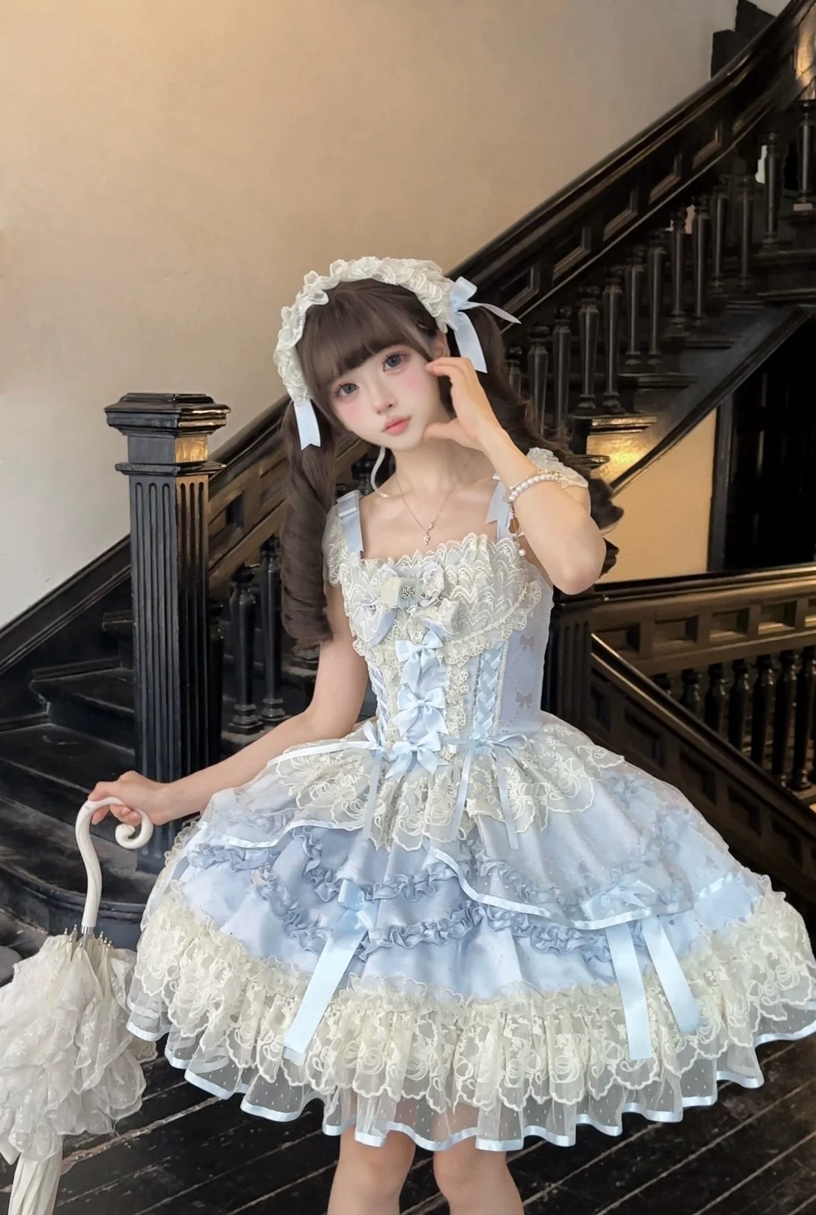 Dreamy Butterfly - Ballet-style Sweet Lolita JSK Dress With Large Bow Trailing - Image 12