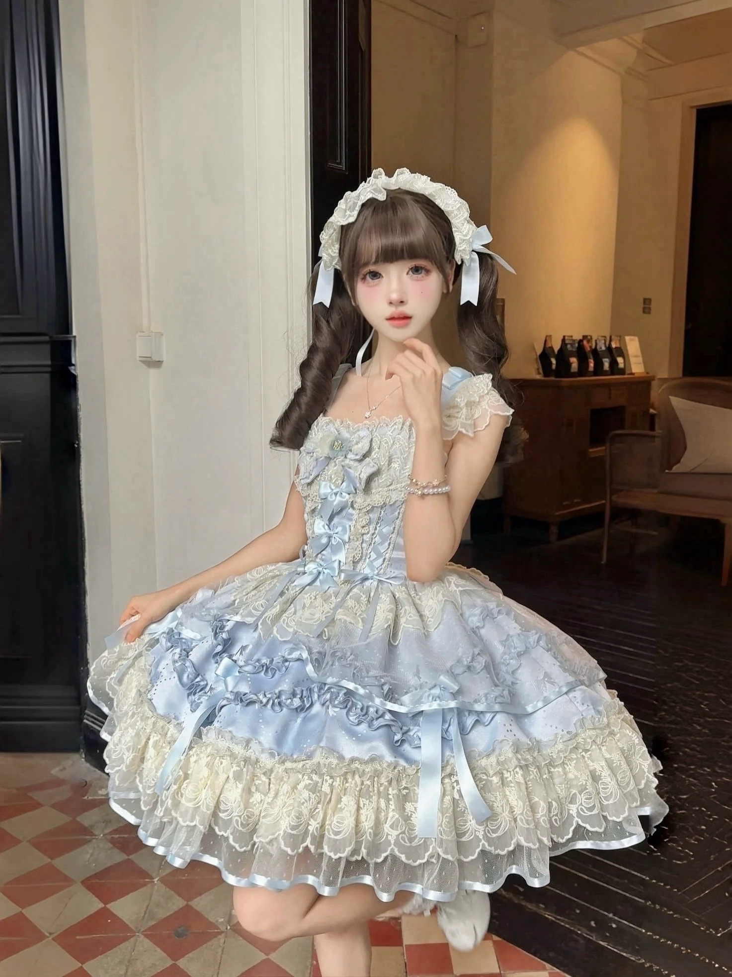 Dreamy Butterfly - Ballet-style Sweet Lolita JSK Dress With Large Bow Trailing - Image 13