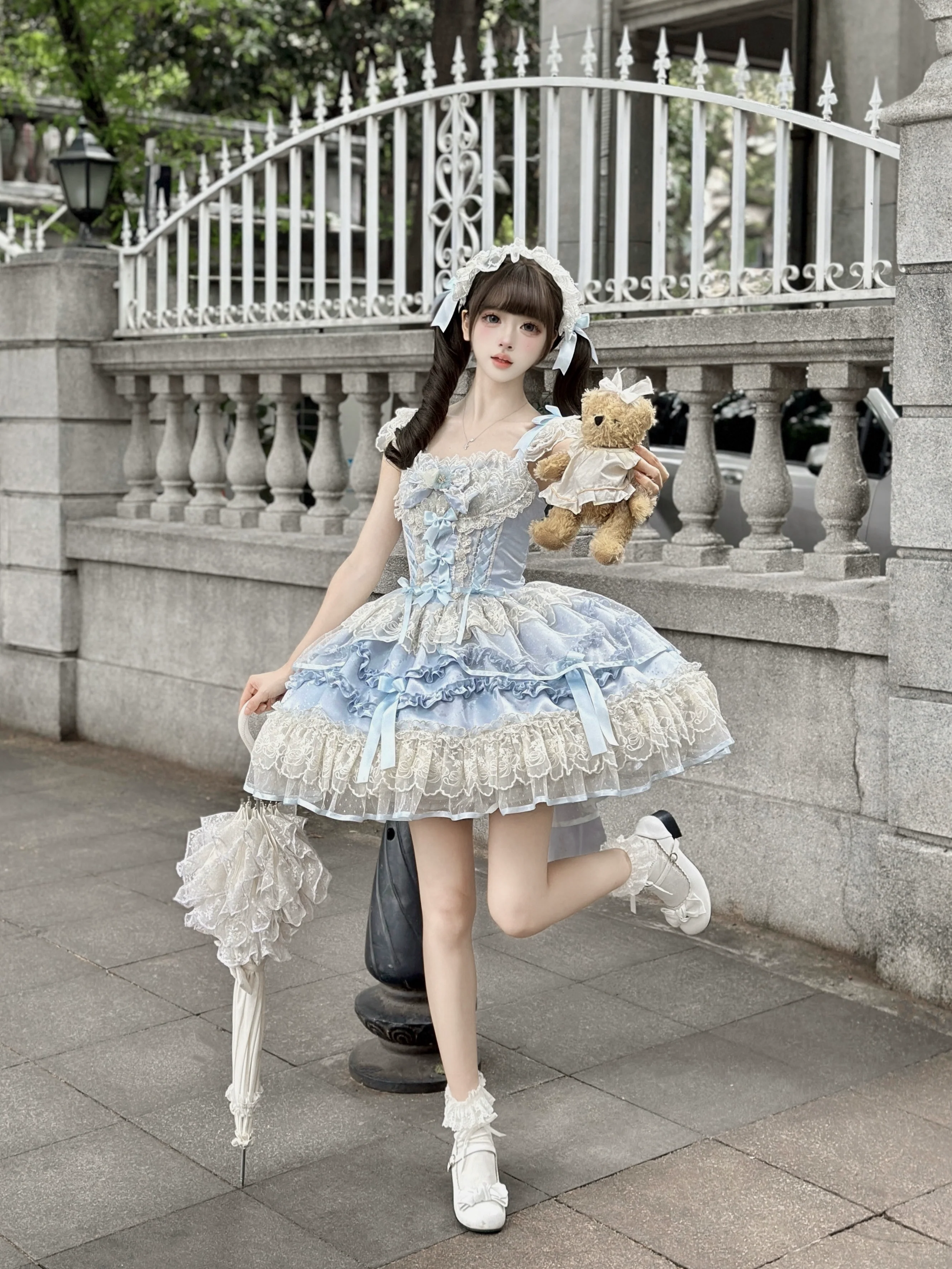 Dreamy Butterfly - Ballet-style Sweet Lolita JSK Dress With Large Bow Trailing - Image 16