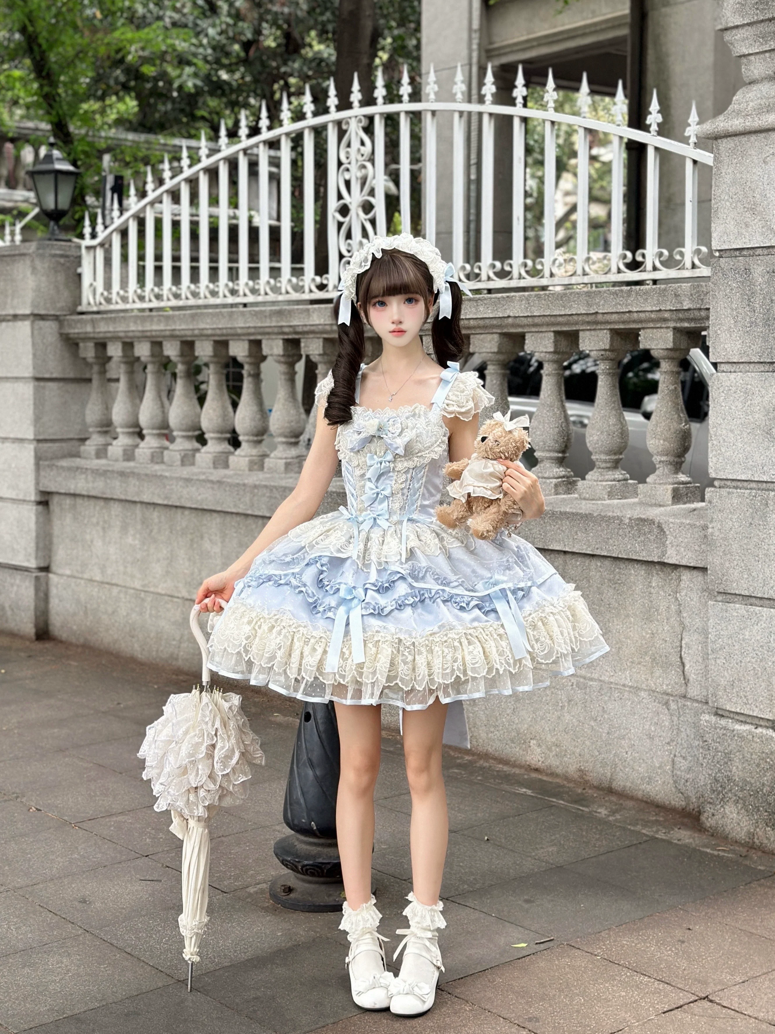 Dreamy Butterfly - Ballet-style Sweet Lolita JSK Dress With Large Bow Trailing - Image 17