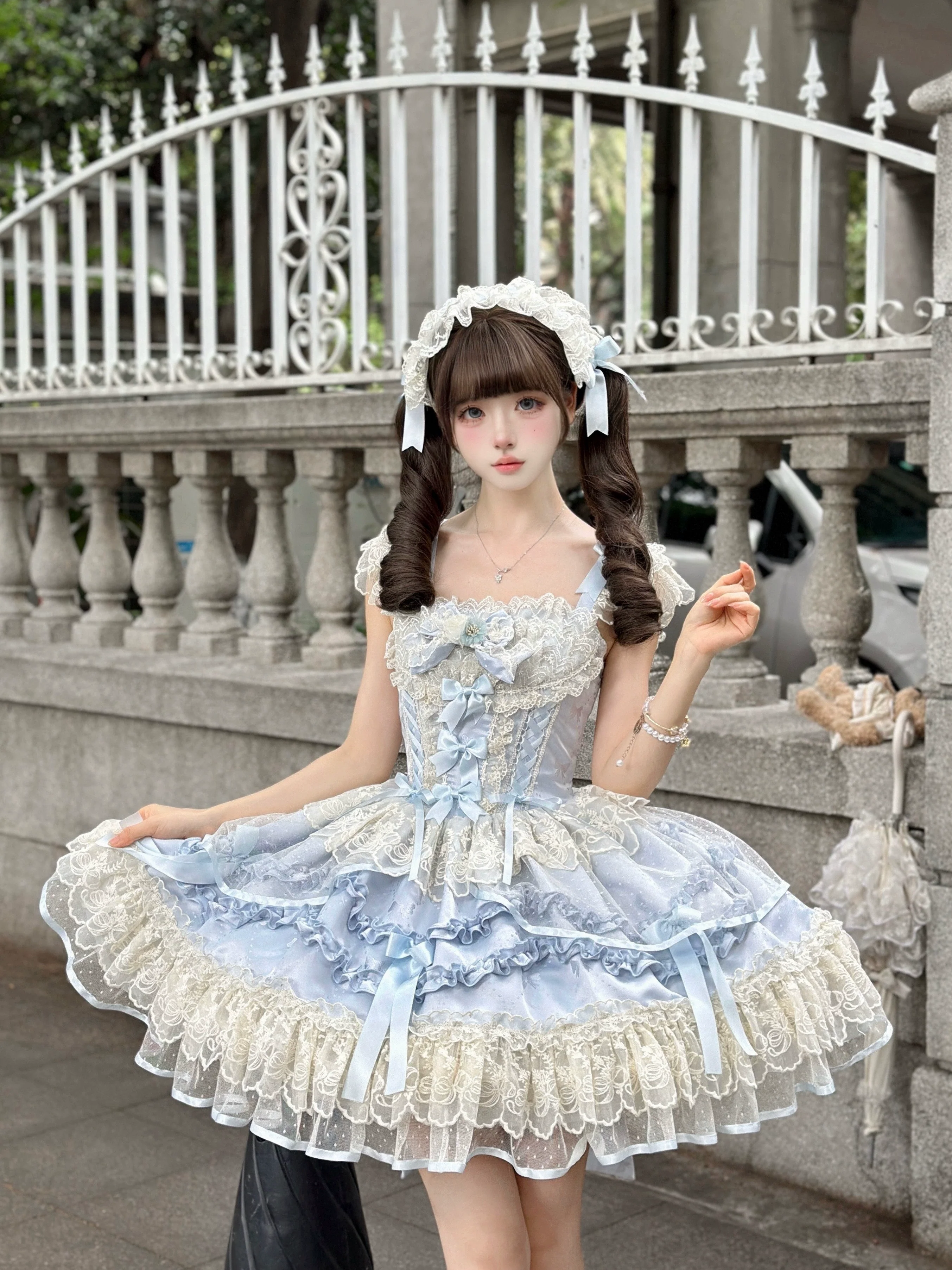 Dreamy Butterfly - Ballet-style Sweet Lolita JSK Dress With Large Bow Trailing - Image 2