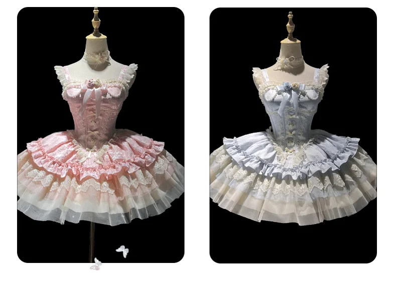 Fleeting Dreams - Ballet Style Sweet Lolita Mini JSK with Choker - Image 15