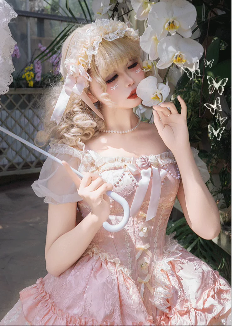 Fleeting Dreams - Ballet Style Sweet Lolita Mini JSK with Choker - Image 8