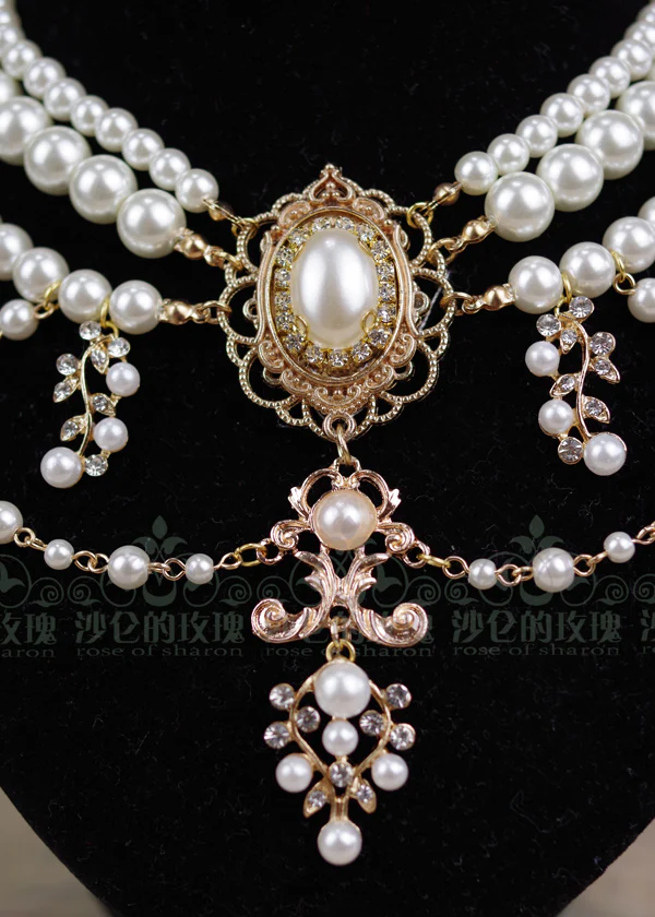 Baroque Layered Pearl Lolita Necklace - Image 2