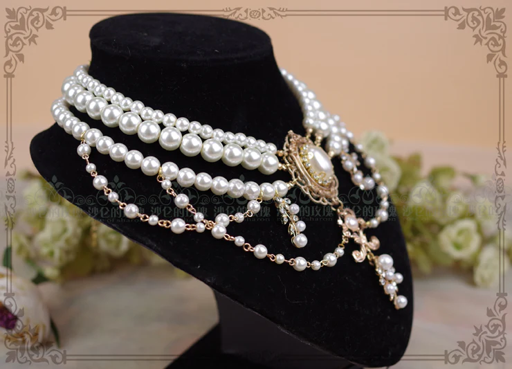 Baroque Layered Pearl Lolita Necklace - Image 5