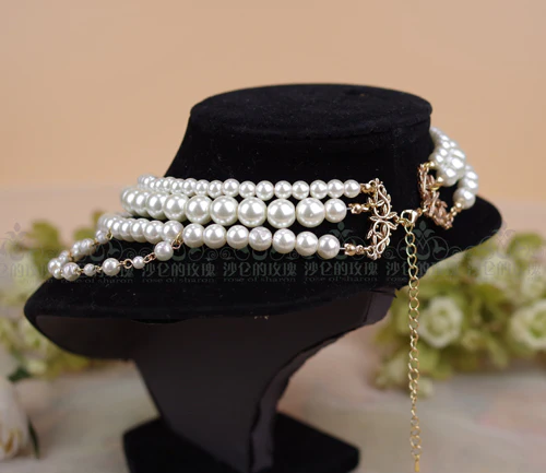 Baroque Layered Pearl Lolita Necklace - Image 6